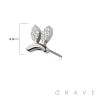 316L SURGICAL STEEL THREADLESS PUSH IN BUNNY RABBIT EAR CZ TOP PART